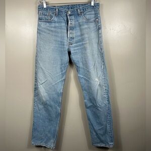 Vintage 80’s Levi’s 501 Straight Leg Denim Blue Jeans Size 36x32